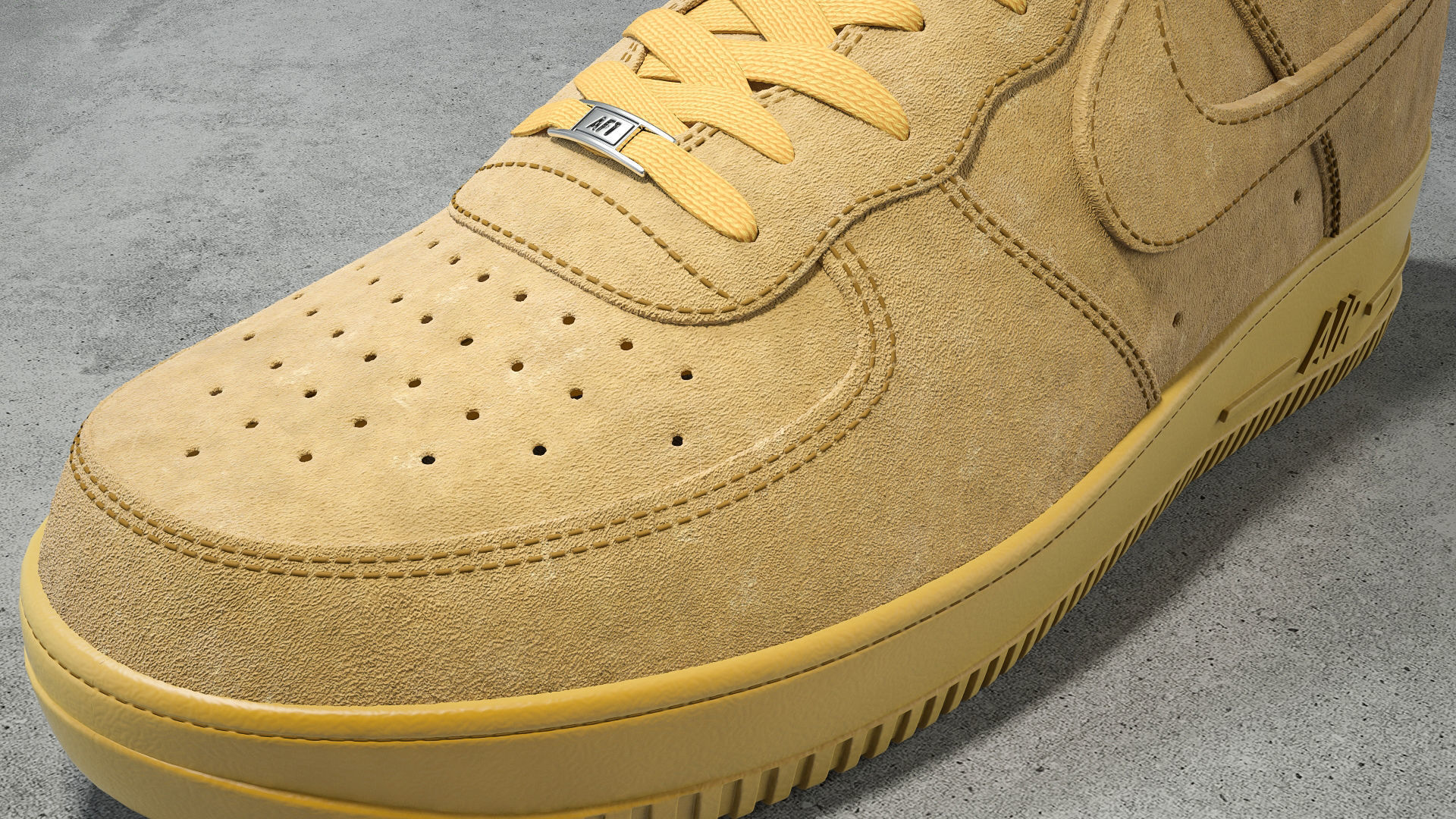 Nike Air Force 1 low Flax Low-poly 3D model_5
