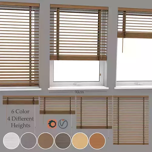Wood Blinds Venetian version 3 -  length 90cm 3D model