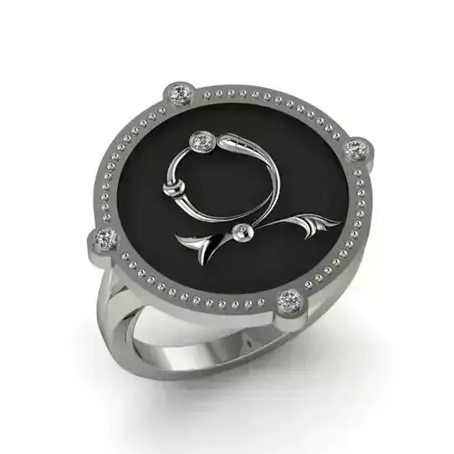 Bird-calligraphy ring Z