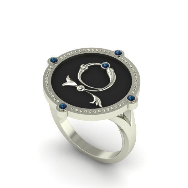 Bird-calligraphy ring Z 3D print model_18