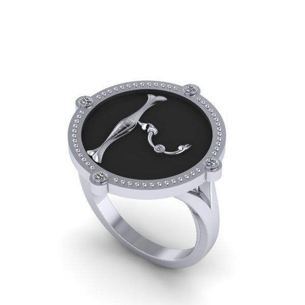 Bird-calligraphy ring Xh 3D print model_17