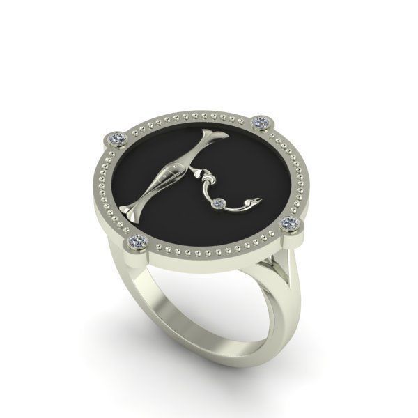 Bird-calligraphy ring Xh 3D print model_19