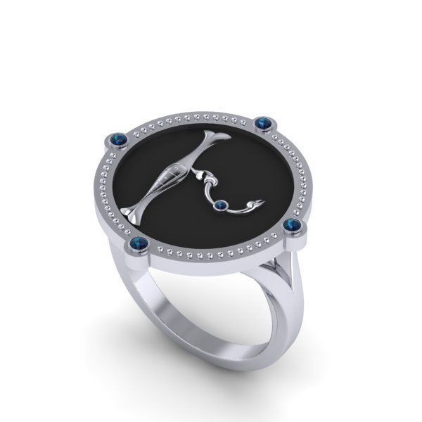 Bird-calligraphy ring Xh 3D print model_16