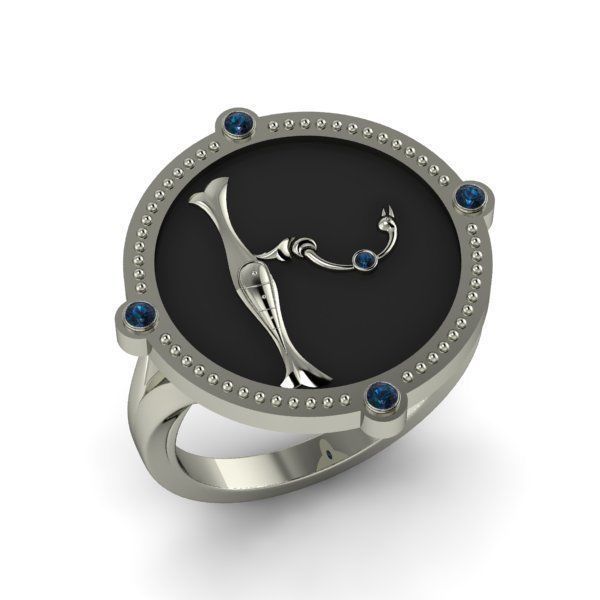 Bird-calligraphy ring Xh 3D print model_11