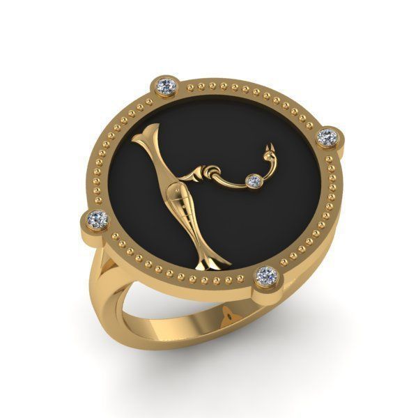 Bird-calligraphy ring Xh 3D print model_14