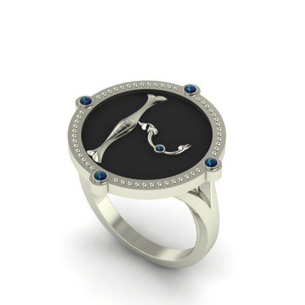 Bird-calligraphy ring Xh 3D print model_18