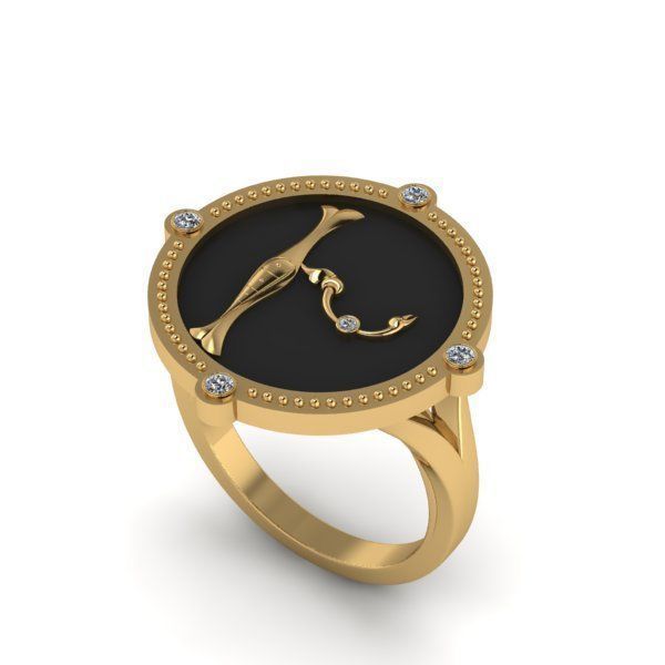 Bird-calligraphy ring Xh 3D print model_21