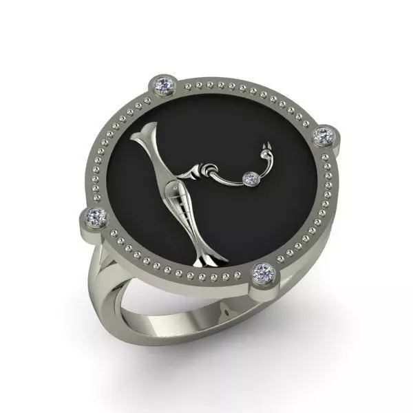 Bird-calligraphy ring Xh 3D print model_0