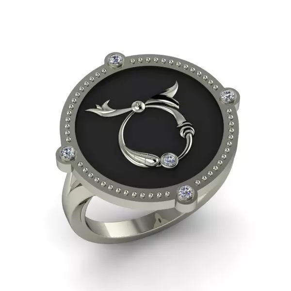 Bird-calligraphy ring Ts 3D print model
