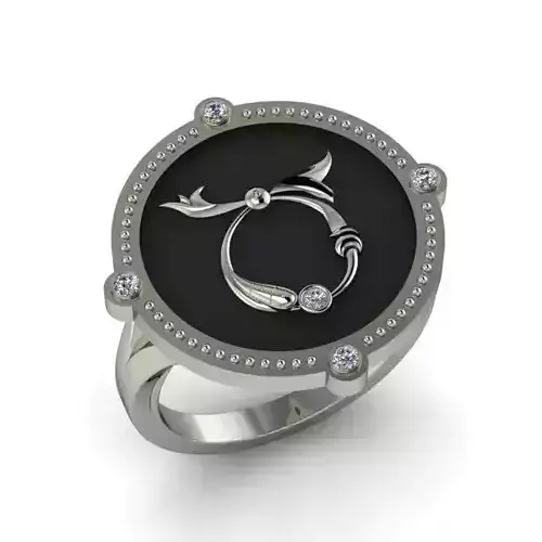 Bird-calligraphy ring Ts