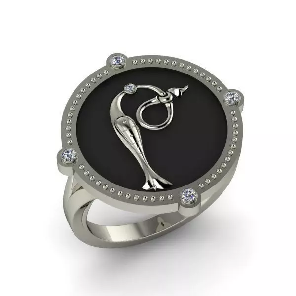 Bird-calligraphy ring The 3D print model