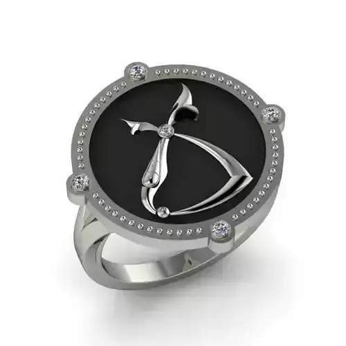 Bird-calligraphy ring Tch 3D print model