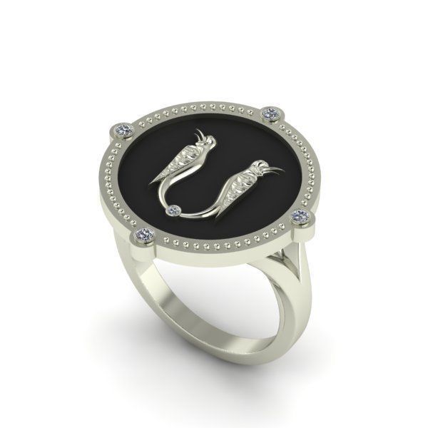 Bird-calligraphy ring S 3D print model_19