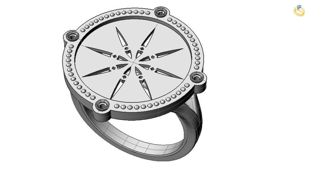 Bird-calligraphy ring Rh 3D print model_4