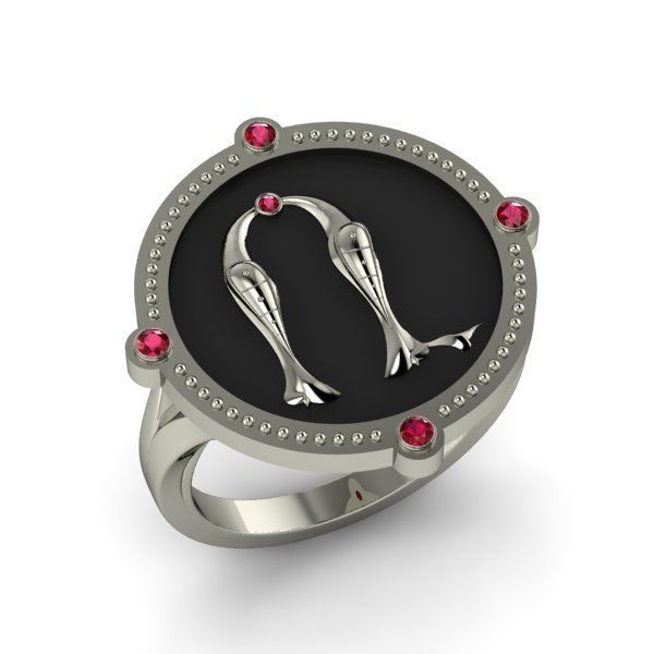 Bird-calligraphy ring R 3D print model_12