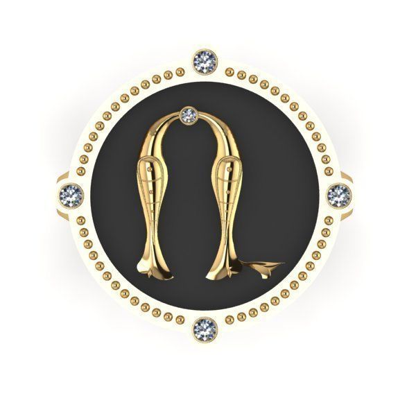 Bird-calligraphy ring R 3D print model_9