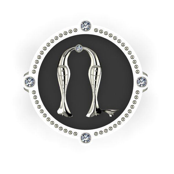 Bird-calligraphy ring R 3D print model_6