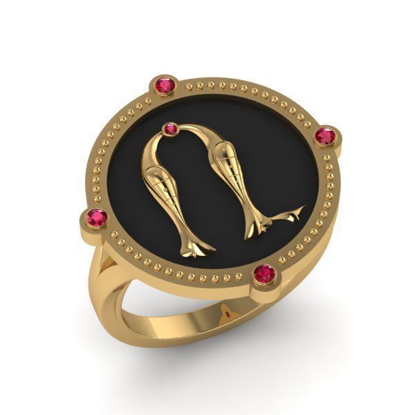 Bird-calligraphy ring R 3D print model_15