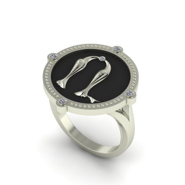 Bird-calligraphy ring R 3D print model_19