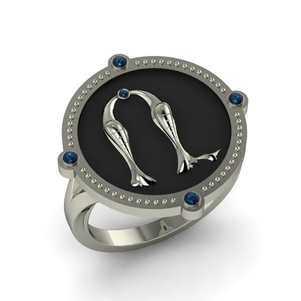 Bird-calligraphy ring R 3D print model_11