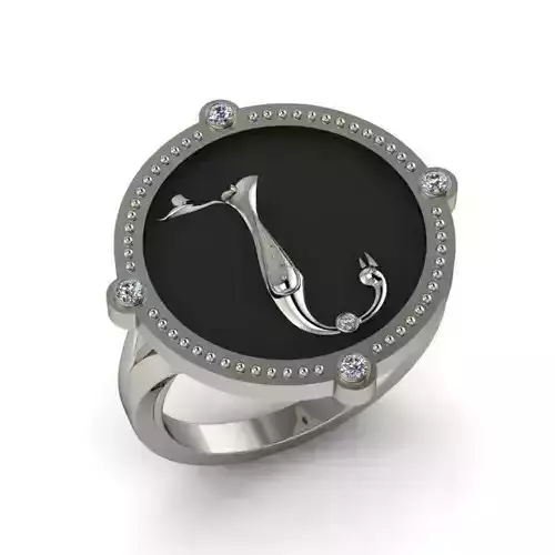 Bird-calligraphy ring N 3D print model