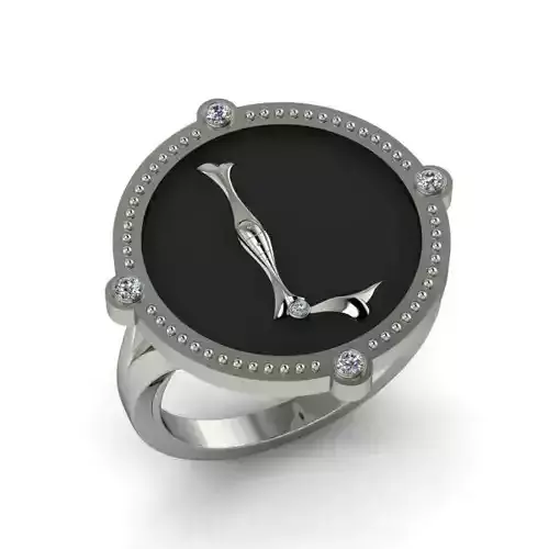 Bird-calligraphy ring L 3D print model