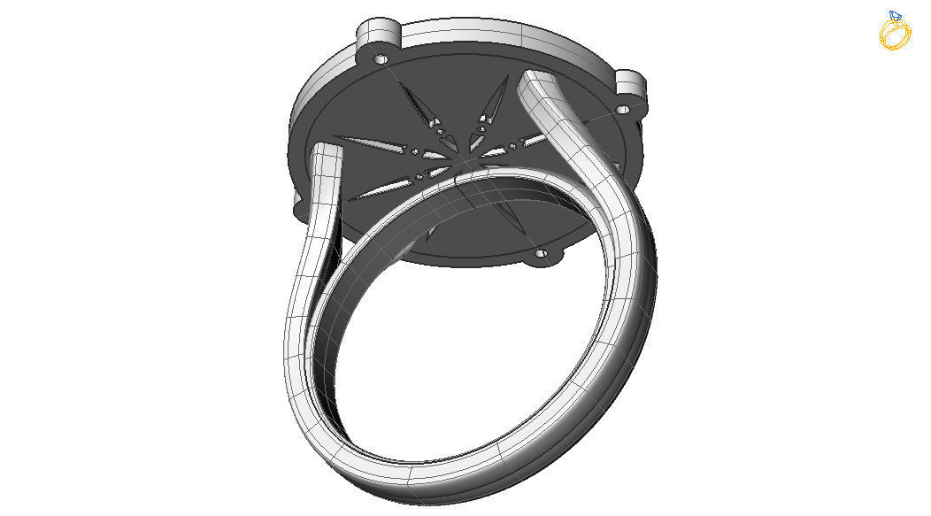 Bird-calligraphy ring K 3D print model_1