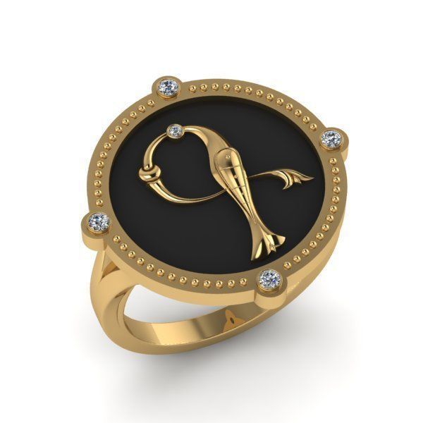 Bird-calligraphy ring G 3D print model_14