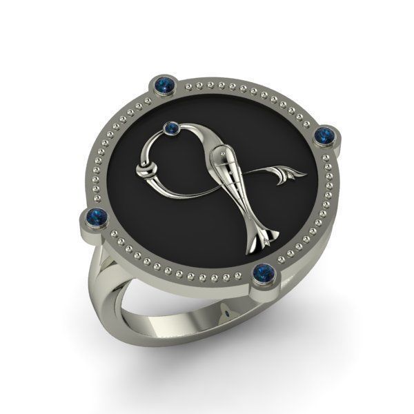 Bird-calligraphy ring G 3D print model_11