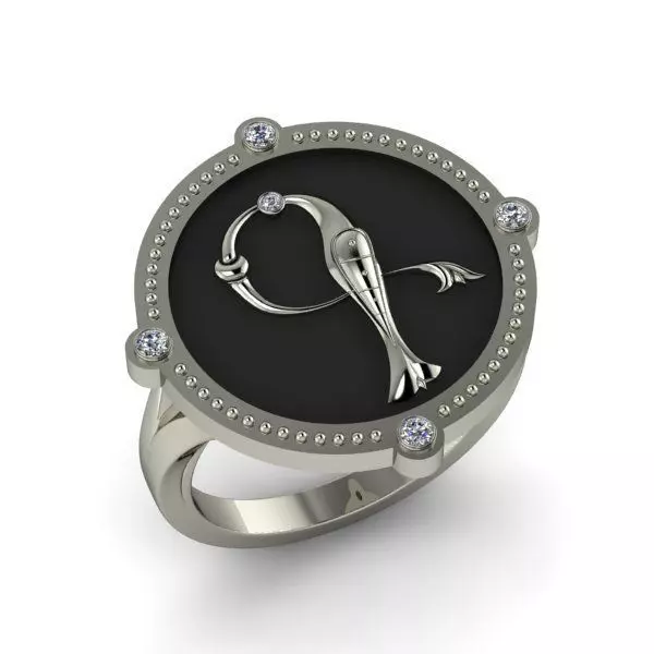 Bird-calligraphy ring G 3D print model_0