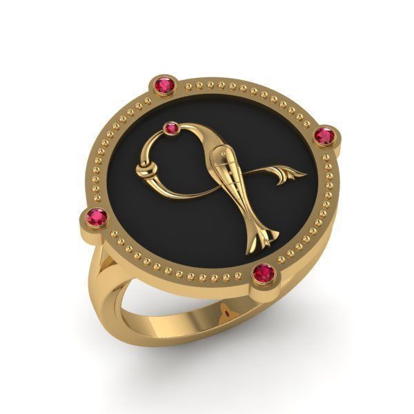 Bird-calligraphy ring G 3D print model_15