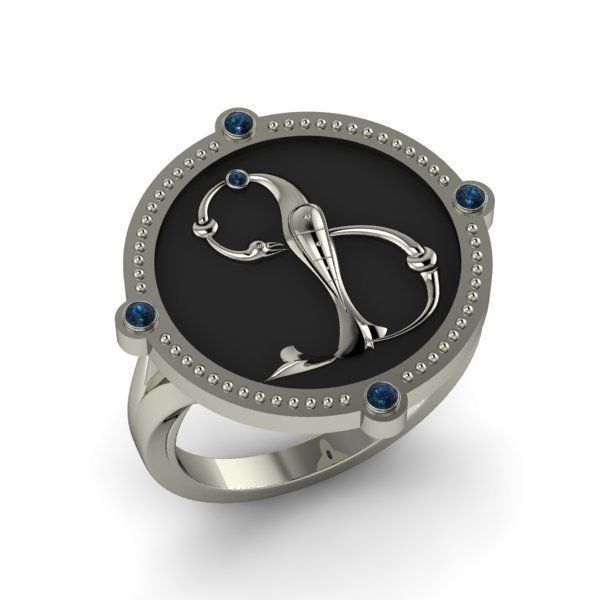 Bird-calligraphy ring F 3D print model_11