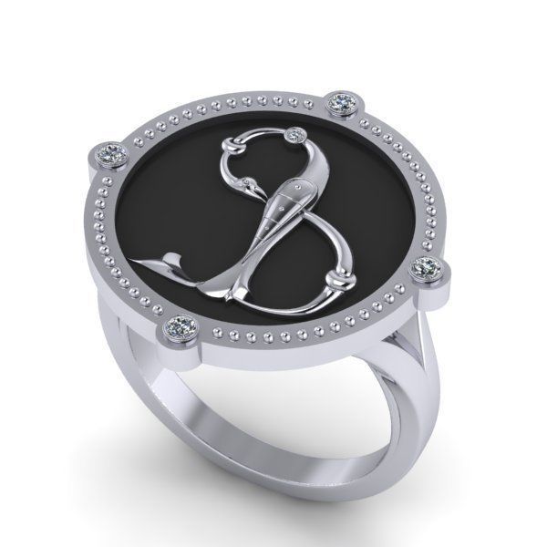 Bird-calligraphy ring F 3D print model_17