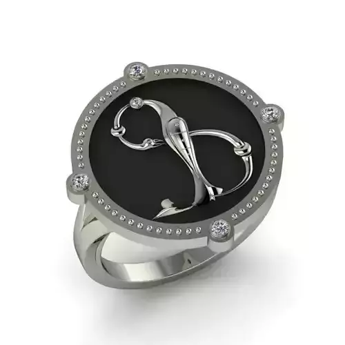 Bird-calligraphy ring F 3D print model
