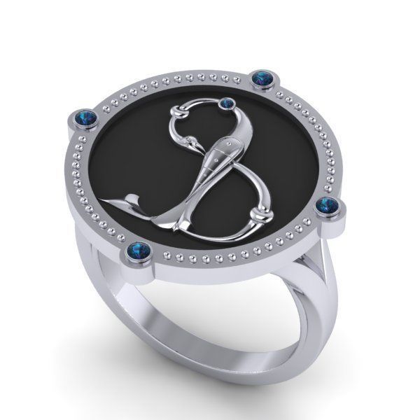 Bird-calligraphy ring F 3D print model_16