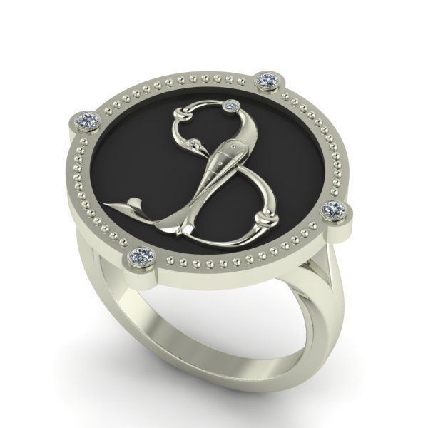 Bird-calligraphy ring F 3D print model_19