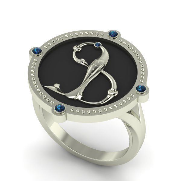 Bird-calligraphy ring F 3D print model_18