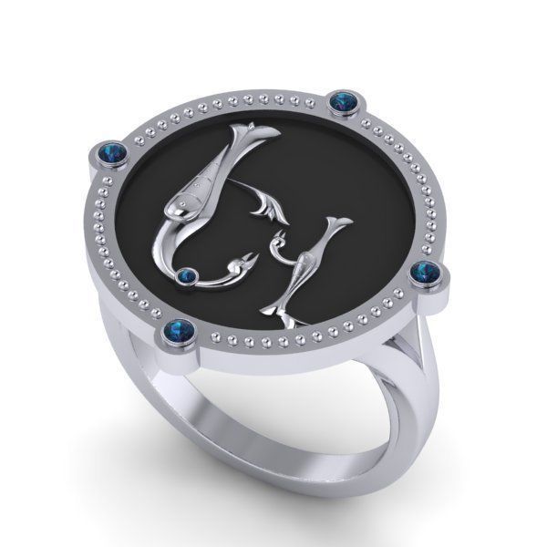 Bird-calligraphy ring Ev 3D print model_16