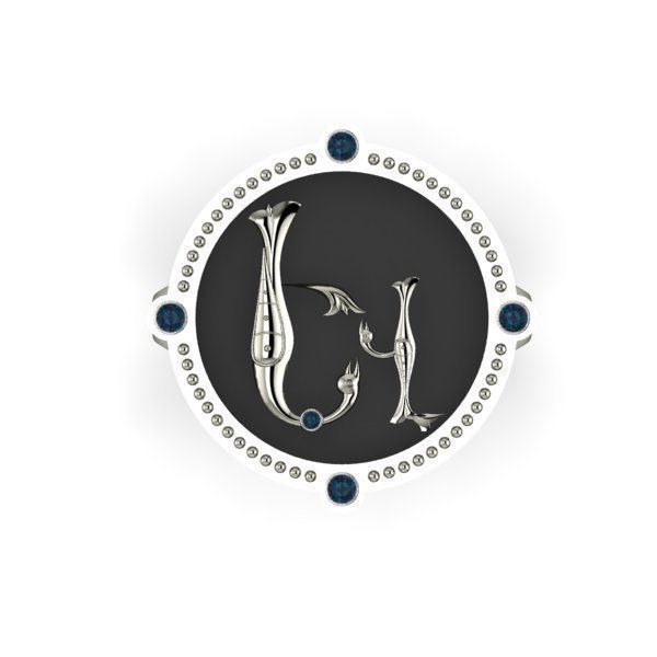 Bird-calligraphy ring Ev 3D print model_5