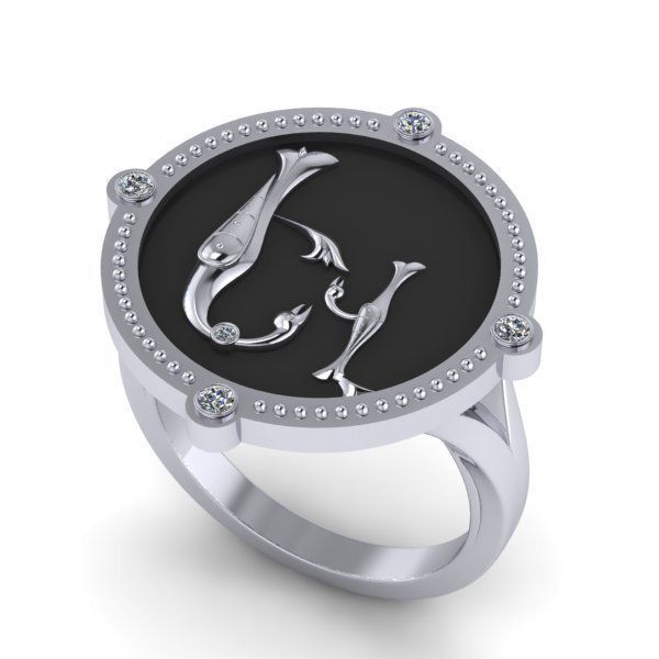 Bird-calligraphy ring Ev 3D print model_17