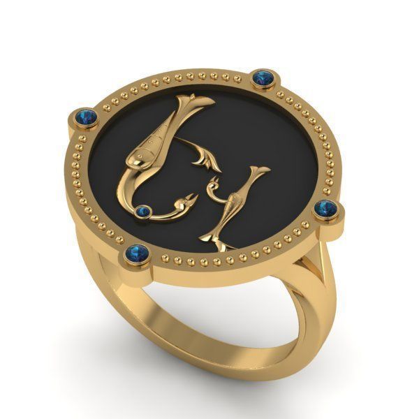 Bird-calligraphy ring Ev 3D print model_20