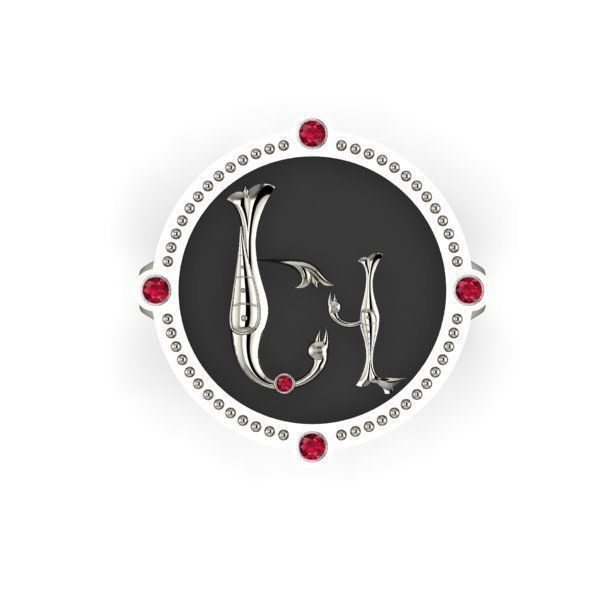 Bird-calligraphy ring Ev 3D print model_7