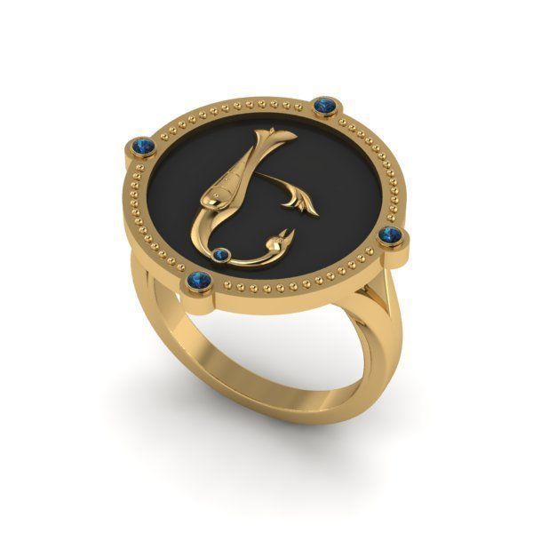 Bird-calligraphy ring E 3D print model_20
