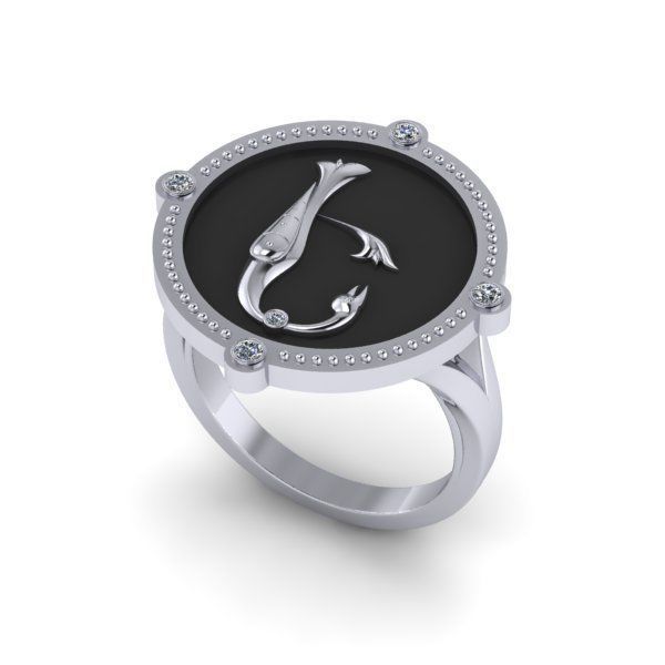 Bird-calligraphy ring E 3D print model_17