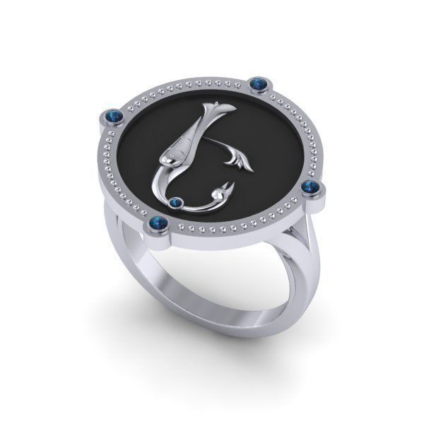 Bird-calligraphy ring E 3D print model_16