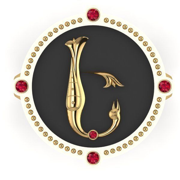 Bird-calligraphy ring E 3D print model_10