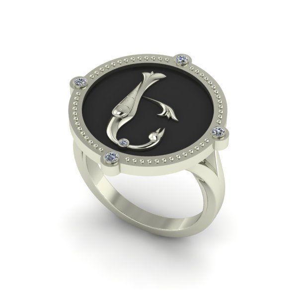 Bird-calligraphy ring E 3D print model_19