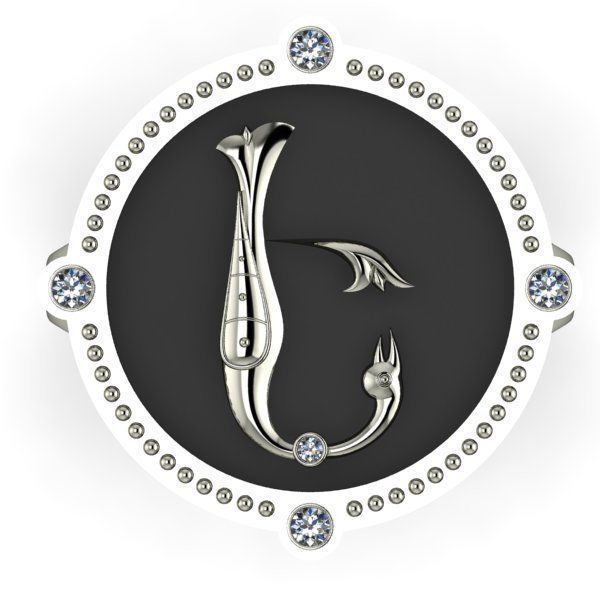 Bird-calligraphy ring E 3D print model_6