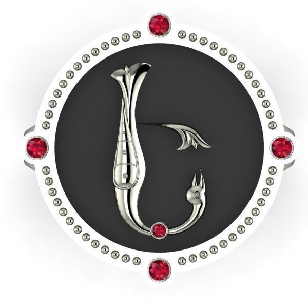 Bird-calligraphy ring E 3D print model_7