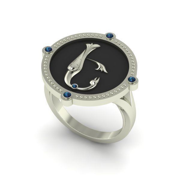 Bird-calligraphy ring E 3D print model_18